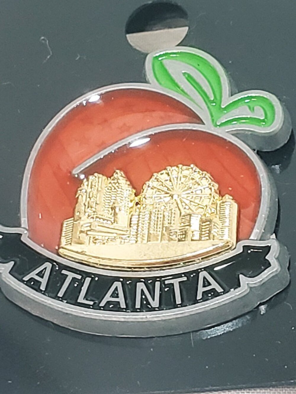 Atlanta City Skyline Georgia Peach Lapel Pin 1"